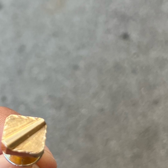 Solid 14k Yellow Gold Square Striped Tie Tack Pin Vintage 2.8 Grams Stamped - Picture 7 of 14